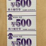 買取品：大庄の株主優待券